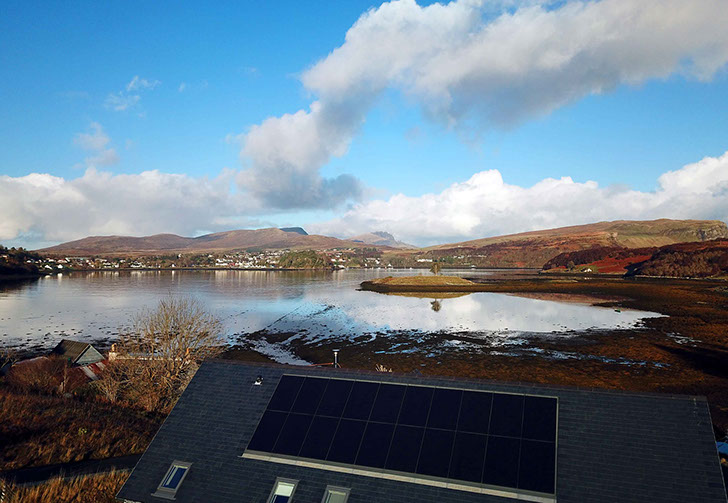 Scorr House looks on to amazing sea views of Loch Portree on the Isle of Skye