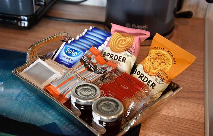 Scorr House self catering accommodation apartments near Portree offer a welcome pack of biscuits