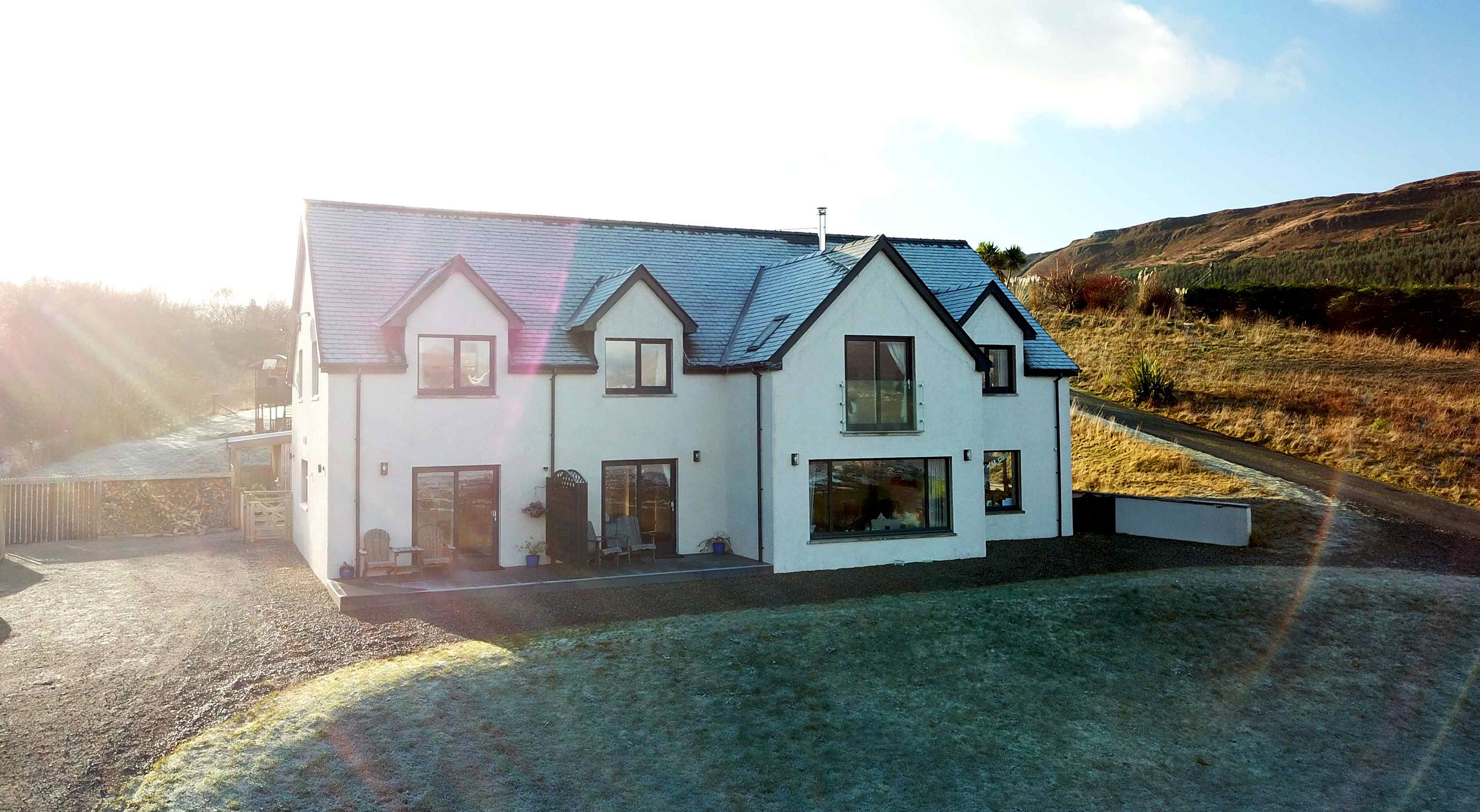 Scorr House self catering accommodation is located near Portree on the Isle of Skye with sea views