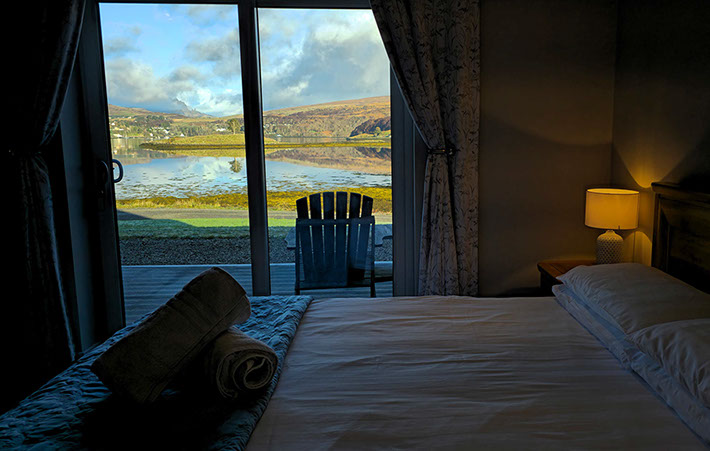 Scorr House self catering accommodation near Portree offers sea views of the Isle of Skye